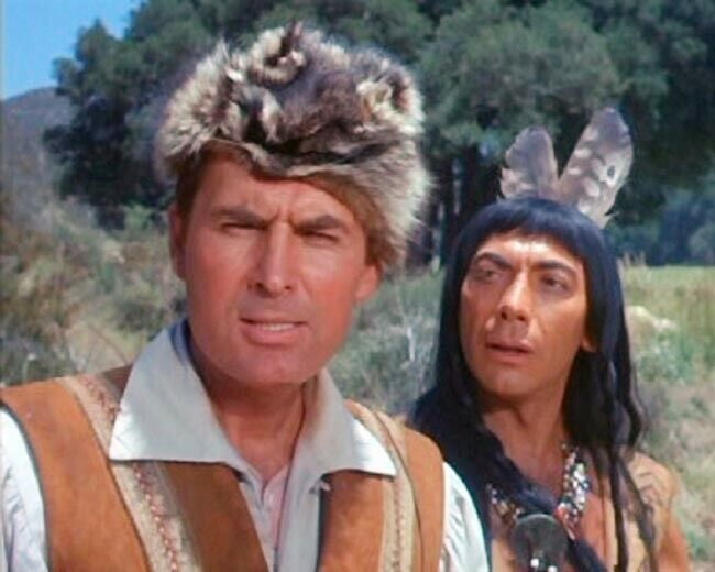 Daniel Boone TV series Fess Parker as Boone Ed Ames as Mingo 8x10 inch