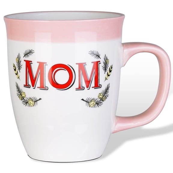 Funny Mom Mug - Humorous Quote Pink Ceramic Coffee Mug, Mother's Day Birthday Gift for Mom, Cute Novelty Cup Unique Gift Idea for Mom,1pc 16oz