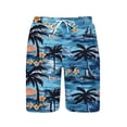 thumbnail image 6 of Men's Beach Shorts Printed Casual Athletic Shorts Elastic Waist Drawstring Side Pockets Quick Dry Lightweight Swim Trunks for Summer Vacation Sky Blue 3XL, 6 of 6