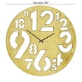 thumbnail image 3 of DecMode 2"W, 24"H Aluminum Contemporary Wall Clock, Gold, 1-Piece, 3 of 7
