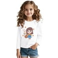 thumbnail image 2 of Piuwrlz Girls Long Sleeve T-Shirt Kids Cotton Shirts Round Neck T Shirt Tops White Size 1 Year, 2 of 5
