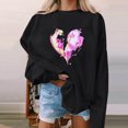 thumbnail image 3 of Gibobby Sudadera oversize mujer Sudaderas Camisa de Cuello Redondo Sólido de Manga Larga para Mujer atlético(Negro,CH), 3 of 4
