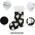 thumbnail image 4 of SKYSONIC Halloween Ghost Christmas Stocking 1pc, Large Fireplace Xmas Hanging Stockings with Plush Cuff for Family Holiday Party Decorations, 17.71 x 12.20 Inch, 4 of 7