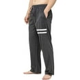 thumbnail image 2 of Bintangor Men's Sleep Pajama Pants 100% Cotton Knit Elastic Waistband Lounge Wear Long Stripe CharcoalGrey XXL, 2 of 3