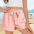 thumbnail image 2 of Ruyang Wide Leg Shorts for Teen Girls Pleated High Waist Straight Leg Shorts Summer Solid Trendy Active Shorts with Pockets, 2 of 4