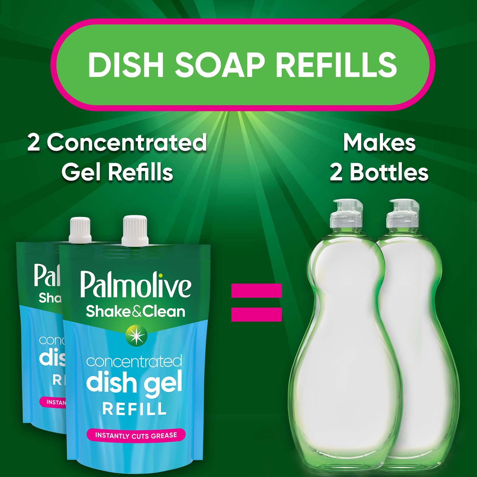 Palmolive Shake & Clean Dish Soap Concentrate Refills, Floral Breeze Scent