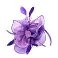 thumbnail image 5 of Vintage Veil Fascinator Hair Clip Headband for Women, Tea Party Wedding Guest Hair Accessory, Retro Cocktail Bridal Shower Hairpiece, 1pc - Purple, 5 of 8