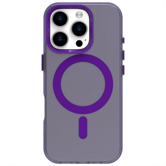 ELEHOLD Case for iPhone 16 Plus Magnetic Shockproof Case Slim Matte Transparent Rugged Cover, Skin Friendy Feel, Compatibel with MagSafe, Purple