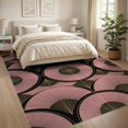 thumbnail image 3 of ODIKA 8'x10' Washable Area Rug Durable, Non-Slip Pink Covering Radiating Panel Abstract Symmetrical Aesthetics for Living Room, Under Sectional, Family, 3 of 7