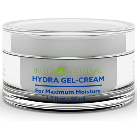 InstaNatural Hyaluronique Crème acide pour le visage - Hydratant Hydratant pour le visage - Hydra Gel Crème Formule pour écaillage, sec et vieillissement de la peau - Pour un coup de pouce d'hydratation pour la peau douce et souple - 1.7 OZ