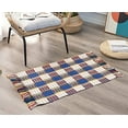 thumbnail image 4 of Fennco Styles Multicolor Woven Plaid Hand Knotted Tassel Boho Small Area Rug - Cotton Blend Carpet Indoor Outdoor Floor Mat for Living Room, Entryway, Bedroom and Floor Décor, 4 of 12