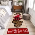 thumbnail image 4 of Runner Rug 2'x6', Valentine's Day Washable Non-Slip Hallway Runner Rugs, Valentines Leopards Plaid Love Hearts Bedside Rugs Floor Mats Carpet Runners for Kitchen Bathroom Laundry Room, 4 of 8