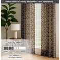 thumbnail image 6 of Vargottam Cotton Curtains- Rod Pocket/Back Tab Farmhouse Drapes for Living Room or Bedroom Windows- Light Filtering- 3-Way Hanging Style- Set of 2 Panels, 52"x72"- Dotted Flower Design (Brown), 6 of 8