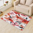 thumbnail image 2 of Tapis Floraux pour Chambre - Tapis 4x6 - Tapis Floral - Tapis de Fleurs Rouges Botaniques - Tapis de Printemps pour Filles - Tapis Aquarelle Abstrait, 2 of 7