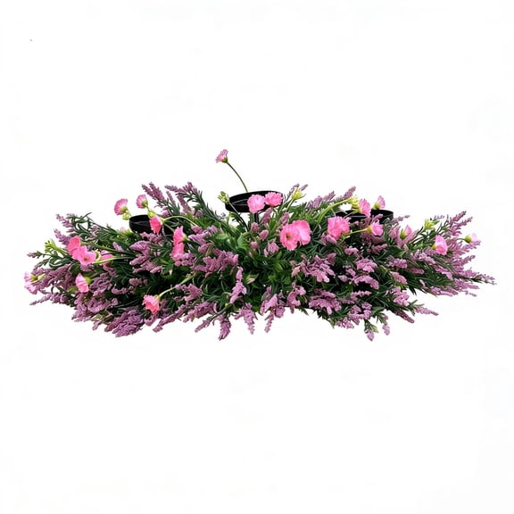 Easter Candle Centerpiece, Elegant Carnation and Lavender Decor, Versatile Table or Fireplace Decoration, Perfect for Home and Holiday Gatherings, 23.6in