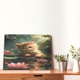 thumbnail image 4 of Gukieu Cute Kitten Water Lilies Print Horizontal Canvas Decorative Painting 12x16 Inch Shrinkage Resistant Frame Hanging Home Wall Art Decor, 4 of 6
