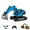 Blue, variant on GvuoFny Mini Excavator Toy Remote Control, 1:64 Premium Alloy Mini RC Construction Set with Bulldozer, Excavator & Dump Truck