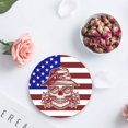 thumbnail image 4 of FMSHPON Independence Day American Flag Set of 4 Round Coaster for Drinks, Absorbent Ceramic Stone Coasters Cup Mat with Cork Base for Home Kitchen Room Coffee Table Bar Decor, 4 of 5
