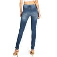 thumbnail image 3 of Machine Jeans Women's Juniors Mid Waist Distressed Skinny Jeans (Denim, 1), 3 of 5