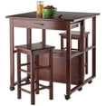 thumbnail image 3 of Pemberly Row 3 Piece Drop Leaf Counter Height Dining Set in Walnut, 3 of 7