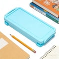 thumbnail image 2 of Qocolcyl Plastic Pencil Box Large Capacity Pencil Case Crayon Box with Snap Tight Lid,Watercolor Pen Storage Brush Stackable Organizer Drawing Tools Container for Home Ofice Supply (Blue), 2 of 10