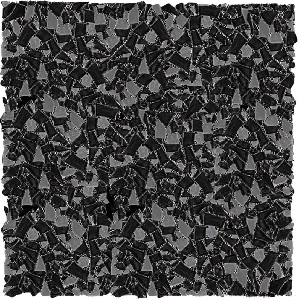 Apollo Tile   5 pack 11.8-in x 11.8-in Black Matte Finished Pebble Glass Mosaic Tile (4.83 Sq ft/case)