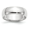 thumbnail image 5 of 14K White Gold 6mm Light Weight Half Round Band Ring Size 10, 5 of 7