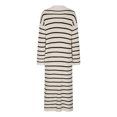 thumbnail image 4 of MIUOWANP Casual Dresses for Women Midi Length Women's V-Neck Striped Low Slit Lapel Long Sweater Dress, 4 of 4