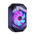 thumbnail image 2 of Phone Back-Clip Semiconductor Cooler 24W 3 Gears Adjustable Cooling Fan Radiator RGB Light Effect Mobile Radiator,1 x radiator 1 x data cable 1 x Chinese and English instruction manual,Black&Purple, 2 of 8
