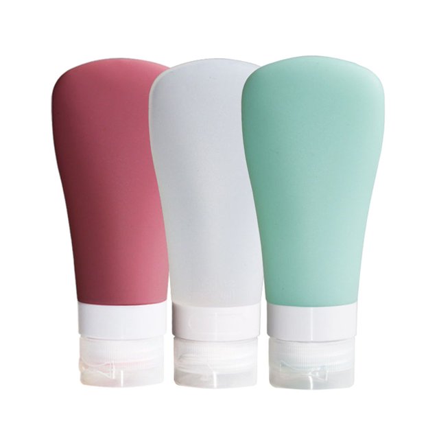 EeaseMX 3 botellas de silicona vacías para viaje, contenedor de limpiador, soporte para gel desinfectante, botella de loción para exteriores.