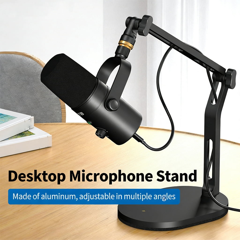7829 Professional Microphone Stand Compatibles 5/8Inch 3/8Inch Adapters for Flexible Three Point Adjustment in Podcasts