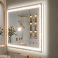 thumbnail image 2 of Keonjinn 60'' x 36'' LED Bathroom Mirror with Frontlit and Backlit, Stepless 3 Colors Temperature & Dimmable LED Wall Mirror,  Modern Rectangle Anti-fog Frameless LED Mirror, 2 of 7