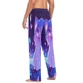 thumbnail image 6 of Cute Animated Cat Men's Lightweight Pajama Bottoms Stretch Elastic Waist Side Pockets Spring Fall, 6 of 7