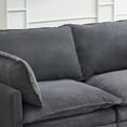 thumbnail image 5 of 69" Velvet Mid-Century Loveseat Sofa, 2 Seater Accent Loveseat Couch with Pocket Springs, Upholstered Loveseat with Armrest Bags for Living Room, Dark Gray, 5 of 9