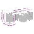 thumbnail image 2 of vidaXL 7 Piece Garden Dining Set with Cushions Beige Poly Rattan, 2 of 7