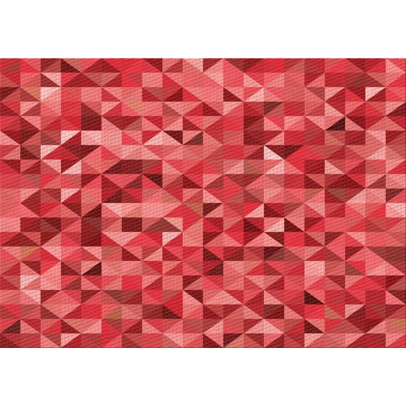 Ahgly Company Machine Washable Indoor Rectangle Transitional Red Area Rugs, 6' x 9'