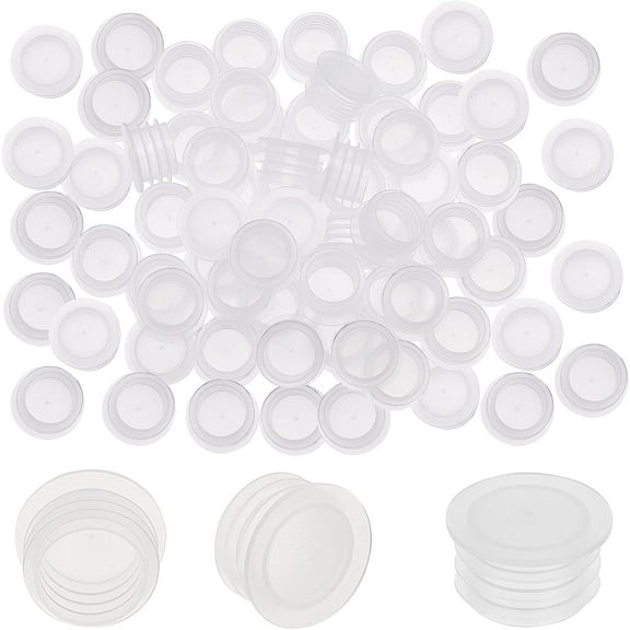 1/2" 50PCS Salt and Pepper Shaker Stoppers Plastic Stopper Replacement Plug Bottle Caps Reusable Clear Round Plastic End Cap Storage Tool for Pots Bottles Pipes Flower Pots diy