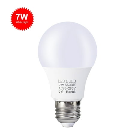 7W LED ampoule E27 ampoule de lumière blanche économiseuse d'énergie de  lumière blanche haute luminosité 6000-6500K pour chambre salon 85V-265V