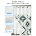 thumbnail image 2 of No Hook Cloth Fabric Shower Curtain with Snap in Liner, Turquoise Aztec Waterproof Shower Curtains Set with See Through Top Window, Bohemian Southwest Neutral Aesthetic Bath Curtains Shower 36"x72", 2 of 6