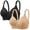 Beige, variant on Push up Bras for Women No Underwire Full Support Everyday Bra Wireless Bralette Plus Size Adjustable Strap Bras Womens V-Neck Wirefree Bras 2 Pack Bras for Women Wirefree Bralette S