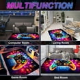 thumbnail image 2 of Gaming Area Rug Teen Boys Carpet, Transparent Gamepad and Colorful Lighting Background Game Controller Design for Game Room, Gaming Room, Boys Girls Bedroom Playroom, Living Room (60" x 40"), 2 of 5