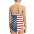 thumbnail image 5 of FOR U DESIGNS UAS Flag Girls One-Piece Swimsuit for Beach Wear Summer Kids Gymnastics Swimwear Breathable Girls Halter Neck Bathing Suit Size 9-10, 5 of 6