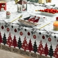 thumbnail image 4 of Christmas Tablecloth 90×90 Inch Round, Christmas Ball Ornaments Pine Snow Washable Table Cover for Party Picnic Dinner Decor, 4 of 6