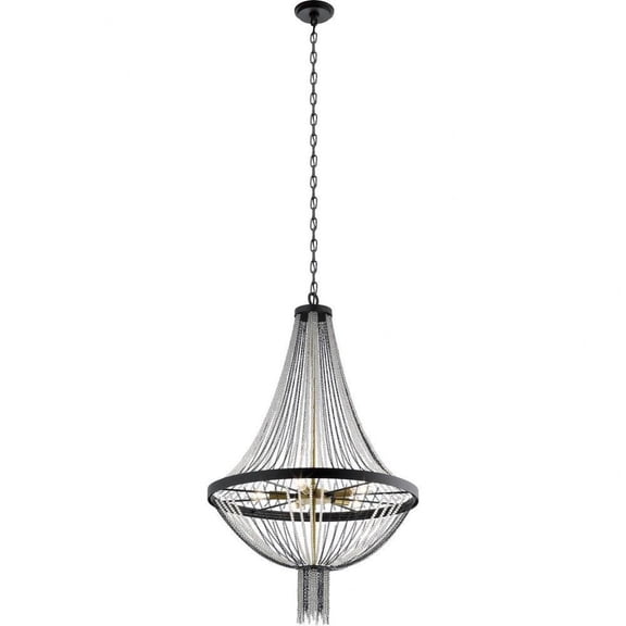 Transitional Five Light Chandelier in Textured Black Finish Bailey Street Home 147-Bel-4187450