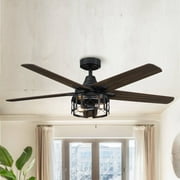 Parrot Uncle 52" Industrial Reversible 5-Blade LED Ceiling Fan with Remote