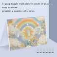 thumbnail image 3 of Yayeee Toggle Light Switch Wall Plate 2-Gang 4.56"x4.48" Decorative Outlet Cover, Purple Rainbow Clouds, 3 of 7