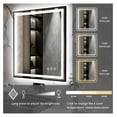 thumbnail image 5 of Lighted Vanity Mirror, 32x36 Inch Black Framed Gradient Front and Backlit LED Bathroom Mirror, 3 Colors Dimmable CRI>90, IP54 Enhanced Anti-Fog Wall Mounted LED Mirror for Bathroom, 5 of 7