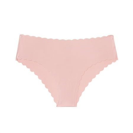 DondPO Womens Underwear European And American Women s Sexy Briefs Female Non Pants Female Ice Silk Buttocks Sexy Lady Seamless Underwear For Women Womens Sexy Underwear Pink XS Clearance