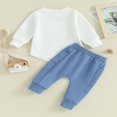 thumbnail image 3 of OUSITAID Toddler Boys 2PCS Pants Sets Solid Color Long Sleeve Sweatshirt and Drawstring Pants Sets 6-12 Months, 3 of 8