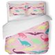 thumbnail image 1 of Juego de Ropa de Cama de 3 Piezas ABPHQTO Colorido con Dinosaurios Rosa Twin Size con 2 fundas de almohada, 1 of 1